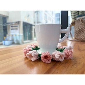 [뜨개패키지] 코바늘 플라워티매트 만들기세트 DIY패키지, 옐로우오렌지, 1세트