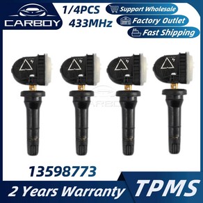 타이어공기압센서 13598773 TPMS 타이어 압력 센서 캐딜락 CT6 SRX XT5 쉐보레 임팔라 아베오 타호 말리부 GMC 지형 사바나 뷰익 리갈, 2.1PCS, 2.1PCS