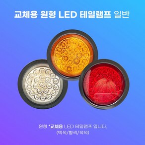 데루등전구 교체용 테일램프 원형 LED 브레이크등 정복전장 24V5W 12V5W 후미등 국산 고무캡, 24V5W 백색, 1개