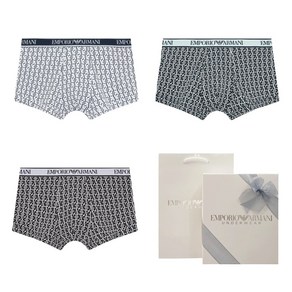 매장정품 엠포리오 아르마니 언더웨어 EMPORIO ARMANI UNDERWEAR [선물포장][3종택1]코어 로고밴드 코튼 드로즈 (0814112320-6-9) 1491447