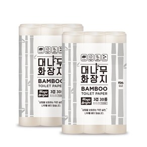 매직브라이트 빅사이즈 천연 대나무화장지 3겹 30m, 2개, 30개입