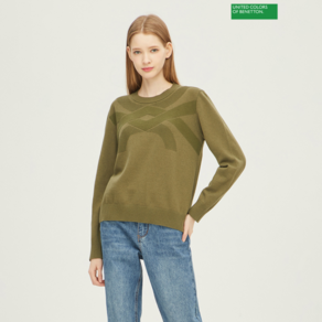 베네통 Benetton logo jacquad sweate 2F 1135U1044 14K