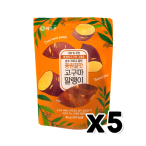 풍원꿀맛 고구마말랭이 가벼운간식 45g x 5개