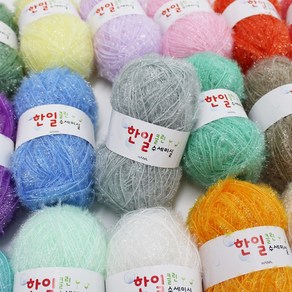 한일 클린 수세미실 80g 37종, 11.군청, 1개