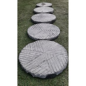 [레드조경] 현무암 빗살무늬 지름 30cm 두께 5cm, 10kg, 8개