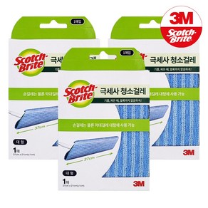 3M 스카치브라이트 초극세사 막대걸레 대형 청소걸레 청소포 패드 1매입, 3개