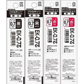 제브라 델가드+2C 샤프 0.5mm + 볼펜 0.7mm 멀티펜, 0혼합 전용리필,검2빨2, 1세트