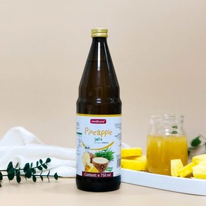 메디큐라 프리미엄 NFC 유기농 파인애플 100% 착즙 과즙 원액 건강 주스l, 1개, 750ml