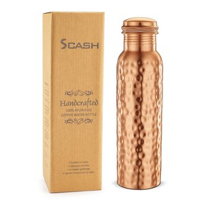 scash Made in India 30 Oz. Handmade Handcrafted 10 스캐쉬 인도산 30온스. 수제 손으로 만들어진 100% 순수 구리 물병 용기 망치 마감