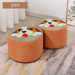 원형 스툴 미니 의자 낮은 어린이집 간이 스텝 신발교환 세탁가능 1+1, 1. 강아지 1+1 28x20cm, 2개