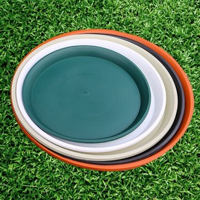 원형 화분받침대 플라스틱 7호 내경24cm, 1개, 미색