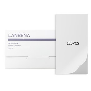 LANBENA 클렌징 시트지 블랙헤드 마스크 시트지 식물 모공 스트립 (120pcs 종이만), 1개