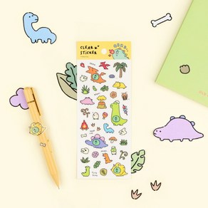 카카오프렌즈 죠르디 다이노 투명 스티커 데코스티커, 단품, 단품