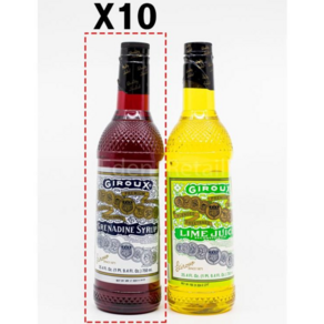 [이든리테일] Gioux Genadine syup 칵테일 하이볼 베이스 석류맛, 10개, 750ml