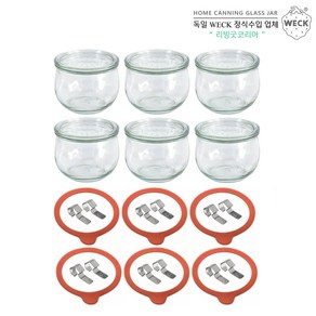 WECK 튤립형 580ml(No.744)_고무링 클립 6개 세트, 1개