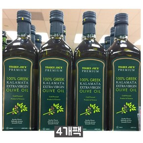 Tade Joe 트레이더조 100% 그릭 칼라마타 엑스트라 버진 올리브 오일 33.8 oz (985g) 4개, 985ml