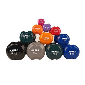베스코 애플아령 컬러덤벨 여성미용 홈트 1kg 2kg 3kg 4kg 5kg 1개, 2kg 오렌지
