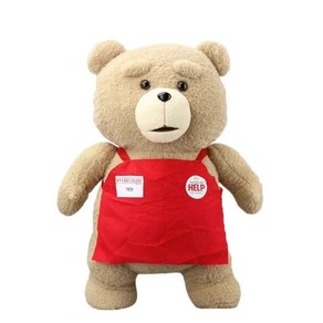 TED 봉제 영화 테디 베어 2 인형 장난감 앞치마 스타일 박제 동물 어린이 선물 48cm, [02] 빨간 무배, 1개