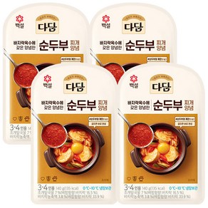 CJ [냉장] 다담 바지락순두부찌개양념 140g, 4개