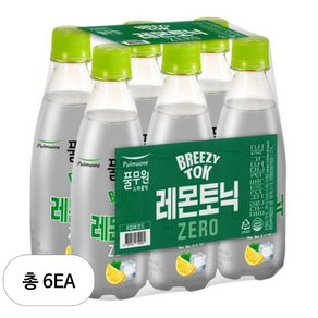 브리지톡 레몬토닉 제로 탄산음료, 350ml, 6개