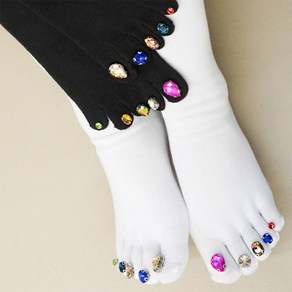 보석 발가락 규빅 주얼리 디자인 양말 공주님 코스프레 아이템 2컬러 [Cubic Jewely Foot Toe Design Pincess Socks 2 Colos]