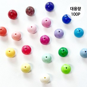 (대용량100p) 컬러랜덤 구슬 비즈 컬러구슬 왕구슬 비즈 (18mm 20mm), 18mm (100p), 1개