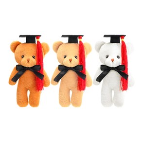 [별별창고] 학사모 곰인형 졸업식 선물용 장식품 꽃다발 장식, 졸업곰돌 아이보리