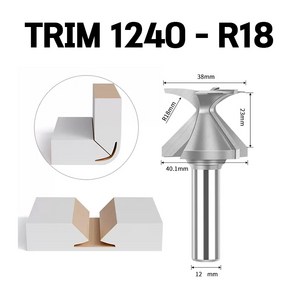 밴딩루터비트 18R 코너라운드 밴딩 루터비트 트리머날 루터날, TRIM1240-R18, 1개