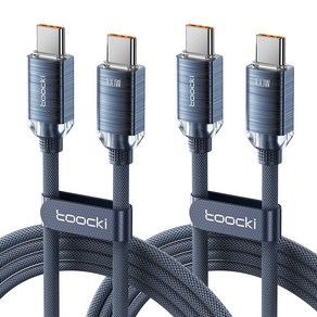 Toocki 100W C to C PD 초고속 충전 케이블, 2개, 1m, 블루