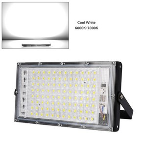 100W LED 홍수 조명 AC 220V 230V 240V 실외 투광 조명 스포트라이트 IP65 방수 LED 가로등 조경 조명, 차가운 흰색