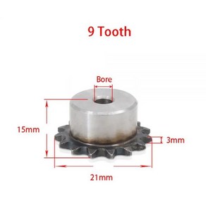 체인 드라이브 스프로킷 산업용 휠 9-24 톱니 기어 피치 6.35mm 45 스틸 04C 1 개, 09 17Teeth, 1개