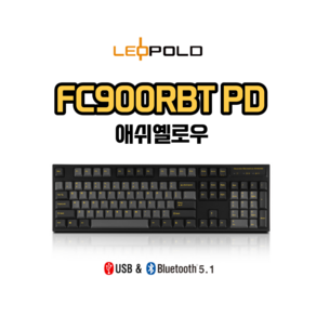 레오폴드 FC900RBT PD 애쉬옐로우 유/무선 기계식 키보드, 한글자판, 청축