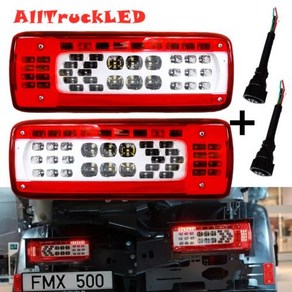 LED 트럭 테일 램프 볼보 FMX 500 르노 트럭용 OEM 82483074 21735299 82483073 24V 1 쌍, 2) with buzze - 1pai with 2p