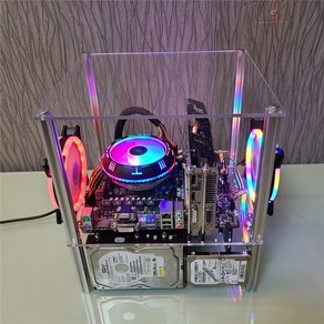 오픈케이스 ITX 데스크탑 MATX ATX 컴퓨터케이스 DIY 투명 아크릴 글래스 마더보드