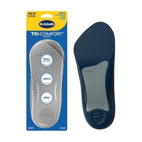 D. Scholl's 닥터숄 TRI-COMFORT 안창 // 뒤꿈치 아치 및 발 볼의 편안함 타겟 쿠션 및 아치 서포트 (남성용 255~295 mm(US 8~12) 여성용, 2개