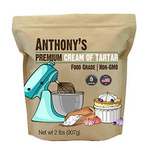 Anthony's Premium Cream of Tartar 2 lb Gluten Fr Anthony's 프리미엄 타르타르 크림 2파운드 글루튼 프리 식품 등급 비 GM