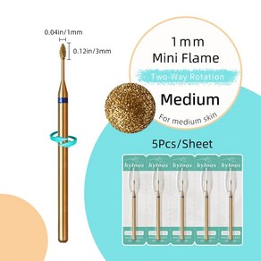 티타늄 네일 드릴 비트 큐티클 클린 전문 안전 각질 클리너 도구, 1개, 8.103D-M(TiN5D)