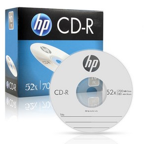 HP CD-R 700MB 52x Slim, 1장, 1개