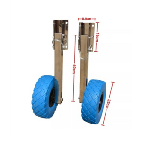 고무 보트 운반기 견인 바퀴 이송 휠 낚시 배 트롤리, D형 공압 휠 베어링 없음, C1 에어주입형 휠 지지대