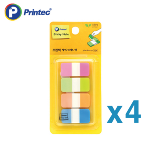 [스튜디오파미] Printec 인덱스탭 형광4색_38x18mm_25매 IT3818-4N