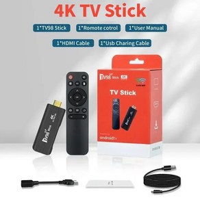 크롬캐스트4세대구글캐스트 4K TV 스틱 스마트 무선 HDMI 케이블 네트워크 미디어 플레이어 리시버 안드로이드 12 Amlogic WiFi 1G 2G 8G 16G TV98, 2.1GB 8GB