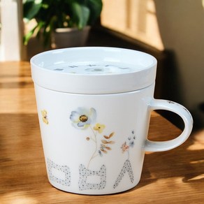[웹셀] 한글그릇 기역 뚜껑 머그컵 300ml (컵1P+뚜껑1P), 1개