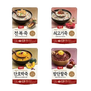 동원 양반 전복4+쇠고기4+단호박2+단팥2(개입) 4종 파우치 죽 세트, 1박스, 420g