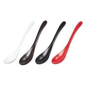멜라민 비쥬 무지 긴수저 우동 국물 일식 스푼 숟가락 200x45mm (4colo), 비쥬 835-레드, 1개