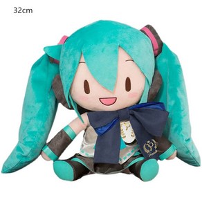 25 32cm 일본 애니메이션 인형 봉제 하츠네 미쿠 소프트 베개 미래 어린이를위한 귀여운 크리스마스 선물, G, 1개