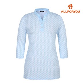 [올포유] 여성 기하학 프린트 차이나넥 7부 티셔츠 AWTHM3361-920