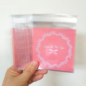 핑크사탕봉지10cm 접착용 대용량(100pcs) 사탕포장지 선물포장, 1개, 상세페이지 참조