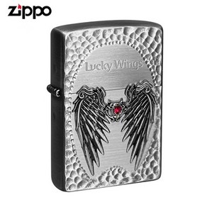 ZIPPO 라이터 엠블렘 LUCKY WINGS SB 오일+심지+부싯돌 3종세트 포함