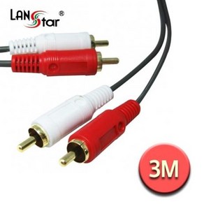 랜스타 LS-2RCA-MM-3M RCA케이블 2RCA M／M 3M, 1개