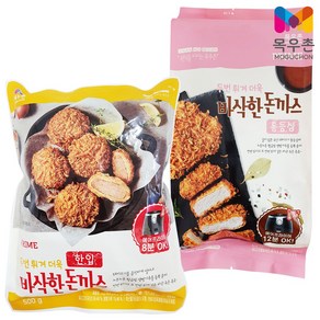 목우촌 바삭한 통등심돈까스+한입돈까스, 1개, 500g